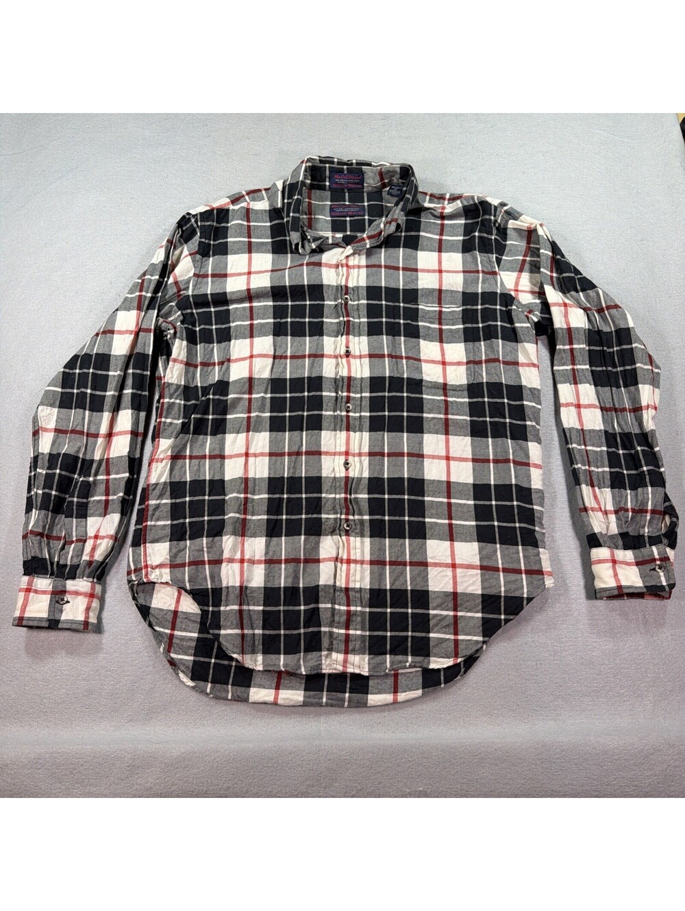 Vintage Neiman Marcus Glen Our Flannel Button Down Shirt Mens Made In USA 0198